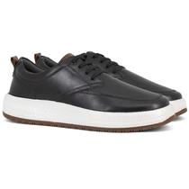 Tênis Masculino Democrata Casual Drake Pulse Couro Elástico Calce Fácil Conforto 600103