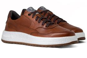 Tênis Masculino Democrata Denim Drake Pulse Couro Cadarço Confortável