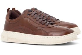 Tênis Masculino Democrata Denim Jake Couro Cadarço Moderno Confortável