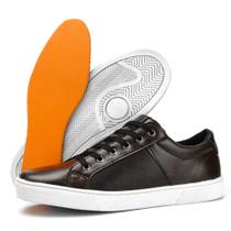 Tenis Masculino Em Couro Confortável Sapatenis Casual - Marrom Tenis Masculino Em Couro Confortável Sapatenis Casual - Marrom