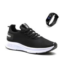 Tênis Masculino Esportivo Academia Caminhada Leve + Relógio