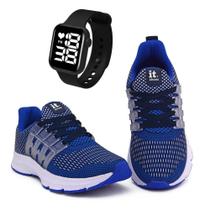 Tênis Masculino Esportivo Caminhada + Relógio Digital