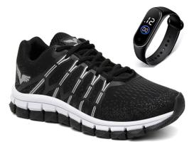 Tênis Masculino Esportivo Leve Confortável + Relogio Envio Rapido