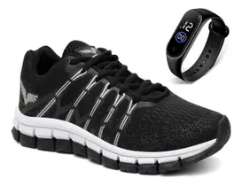 Tênis Masculino Esportivo Leve Confortável + Relogio Envio Rapido