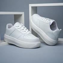 Tênis Masculino Feminino Força Force Em Branco Preto Casual AF