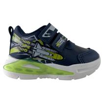 Tenis Masculino Infantil Calce Facil tiras autocolantes Foguete Com Luzinha Mini Pé Cor:MarinhoTamanho:29 Tenis Masculino Infantil Calce Facil tiras autocolantes Foguete Com Luzinha Mini Pé Cor:MarinhoTamanho:29