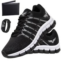 Tenis Masculino Kit Carteira + Relogio Sapato Esportivo Veloz