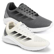 Tênis Masculino Kit com 2 Pares Academia Corrida Caminhada Dia a Dia Amortecimento