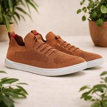 Tênis Masculino Knit Casual Leve Confortável Respirável Calce Fácil Solado Antiderrapante Dia a Dia