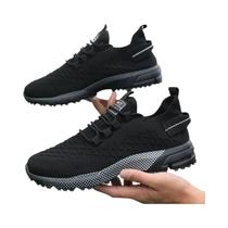 Tênis Masculino Leve E Respirável Com Estampa Moderna Em Malha De Alto Desempenho Para Treino