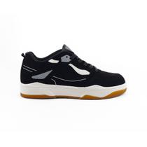 Tenis Masculino Logus Sneaker Skate Sola Reta Conforto Preto