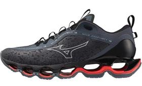 Tênis Masculino Mizuno Wave Prophecy 13 Cinza Preto e Vermelho