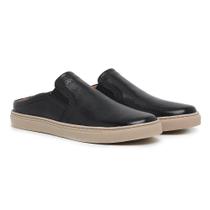 Tênis Masculino Mule Couro Calce Fácil Confortável Casual