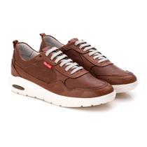 Tênis Masculino Ranster Sneaker Max em Couro Artesanal Tamanho:42Cor:Caramelo