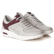 Tênis Masculino Ranster Sneaker Max em Couro Bovino Conforto Tamanho:44Cor:Bordô