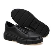 Tênis Masculino Ref.: Boss Casual com Cardaço Moderno Confortável de Couro Legítmo Resistente