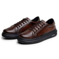 Tênis Masculino Sapatenis Casual Couro Legítimo Leve Macio 1080