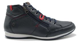 Tenis Masculino Sapatenis Couro Legitimo Ziper Confortavel