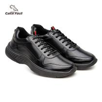 Tenis Masculino Sapatenis Estilo Cadarço Casual Conforto Cor Preto Tenis Masculino Sapatenis Estilo Cadarço Casual Conforto Cor Preto