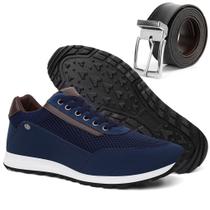 Tênis Masculino Sapatenis Jogger Casual Esporte Fino Monte seu Kit Com Carteira + Relógio+Cinto