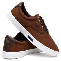 Tenis Masculino Sapatenis Polo Joy Confortavel Casual Café