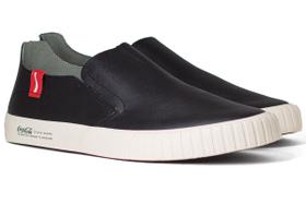 Tênis Masculino Slip On Coca Cola Casual Philadelphia Leather Couro Conforto