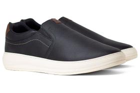 Tênis Masculino Slip On Freeway Casual Couro Night Legítimo Costurado Ultra Comfort DUO05