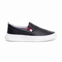 Tênis Masculino Slipon de Couro Varon Iate Casual Leve Confortável