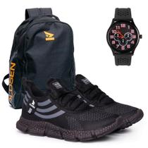 Tênis Masculino Treino Academia Corrida mochila relogio