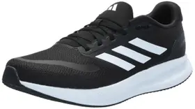 Tênis masculinos adidas Run Falcon 5 preto/branco, com ajuste amplo