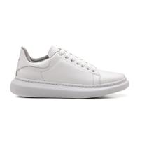 Tênis Mcqueen Masculino Branco Casual em Couro All White