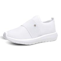 Tenis Meia Feminino Calce Facil Slip On Smash Leve Macio Confortavel Caminhada Puxador Traseiro Tamanho:36Cor:BrancoGê
