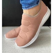 tenis meia feminino calce facil sliper-on casual leve flexível 34 ao 40 (bordado)