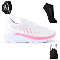 Tenis Meia Feminino Esportivo Treino Academia Light Sport + Mochila Bag + Meia e Relogio