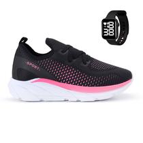 Tenis Meia Feminino Esportivo Treino Academia Light Sport + Relogio