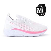 Tenis Meia Feminino Esportivo Treino Academia Light Sport + Relogio