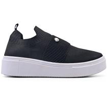Tênis Meia Feminino Preto Solado Branco Grosso Tênis Meia Feminino Preto Solado Branco Grosso
