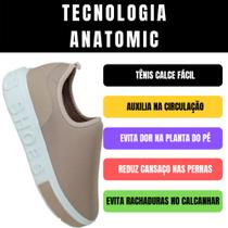 Tenis Meia Shoes Calce Fácil Slip On Skeaker Conforto Casual Mácio Sapatenis Preto - FOR ALL SHOES