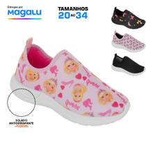 Tênis menina feminino estampado sola preta solado escuro antiderrapante sem cadarço confortável leve Tênis menina feminino estampado sola preta solado escuro antiderrapante sem cadarço confortável leve