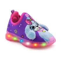 Tênis Menina Infantil LED Unicorn ou Dog Confortável Novopé