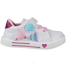Tênis Menina Infantil Sereia Brilho Volta as Aulas Criança Colorido Star Bebê