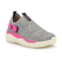 Tenis menina infantil textil itweens cinza rosa calce fácil Tenis menina infantil textil itweens cinza rosa calce fácil