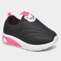 Tenis Menina Led Luz Molekinha Bebe Escolar PRETO