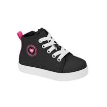 Tênis Menina Molekinha Cano Alto Lona Sider Preto 2118.578 Tênis Menina Molekinha Cano Alto Lona Sider Preto 2118.578