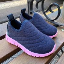Tênis Menina Slip On Marinho/Rosa-Guimi