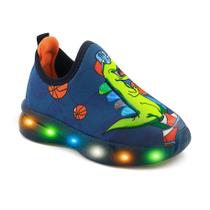 Tênis Menino Infantil LED Dino ou Shark Confortável Novopé Tênis Menino Infantil LED Dino ou Shark Confortável Novopé
