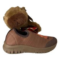 Tênis Meninos Ultra Flex + Ursinho - Marrom/Café