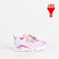 Tênis Mini Pé Menina Sereia tiras autocolantes Com Led Mp2413 Pink