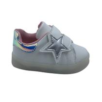 Tênis Mini Sua Cia Baby Estrela Sola com Led Branco 663