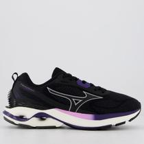 Tênis Mizuno Wave Dynasty 7 Feminino Preto e Roxo Tênis Mizuno Wave Dynasty 7 Feminino Preto e Roxo